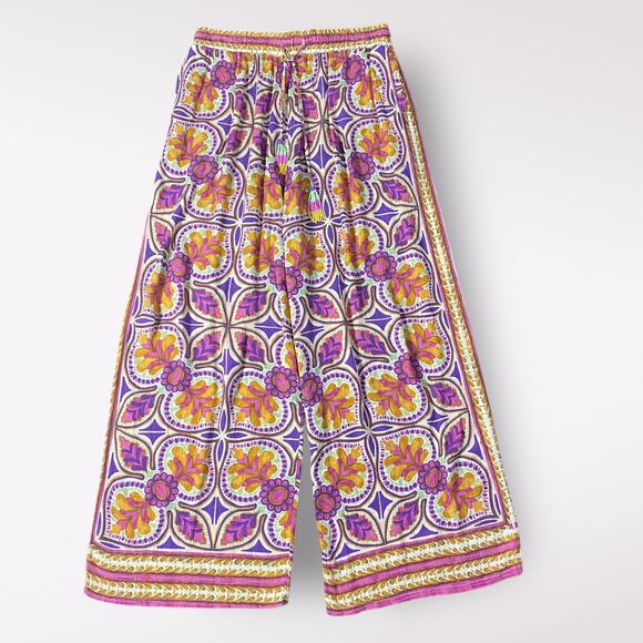 Haute Hippie Set Wide Leg Pant Open Reversible Kimono Cardigan Size M Boho - Picture 8 of 16